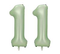 Vthoviwa 40inch Number 11 Balloon Green Party Foil Balloon 11 Support Helium
