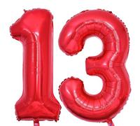 Vthoviwa 40inch Number 13/31 Balloon Red 13/31 Birthday Party Foil Age Balloon