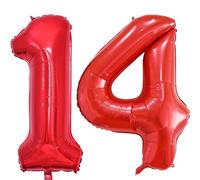 Vthoviwa 40inch Number 14/41 Balloon Red 14/41 Birthday Party Foil Balloon 14/41 Deco Support Helium