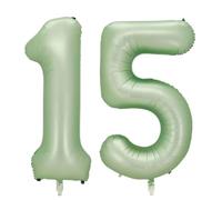 Vthoviwa 40inch Number 15/51 Balloon Green Party Foil Balloon 15/51 Support Helium