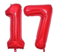 Vthoviwa 40inch Number 17/71 Balloon Red 17/71 Birthday Party Foil Balloon 17/71 Deco Support Helium