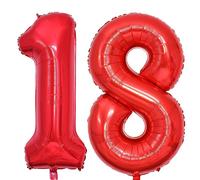 Vthoviwa 40inch Number 18/81 Balloon Red 18/81 Birthday Party Foil Balloon 18/81 Deco Support Helium