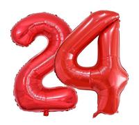 Vthoviwa 40inch Number 24/42 Balloon Red 24/42 Birthday Party Foil Balloon 24/42 Deco Support Helium