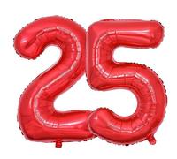 Vthoviwa 40inch Number 25/52 Balloon Red 25/52 Birthday Party Foil Balloon 25/52 Deco Support Helium