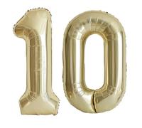 Vthoviwa 40inch Platinum Number 10 Balloon, 10-19, 20-25, 30, 40, 50, 60, 70, 80, 90, Birthday Party Foil Age Balloon, Supports Helium
