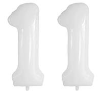 Vthoviwa Giant Balloon Number 11 White, Balloon 11. Birthday Party Foil Age Balloon, 101cm Digital Balloon 11 Party Decoration Floats By Helium
