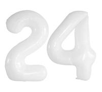 Vthoviwa Giant Balloon Number 24/42 White, Balloon 24/42. Birthday Party Foil Age Balloon, 101cm Digital Balloon 24/42 Party Decoration Floats By Helium
