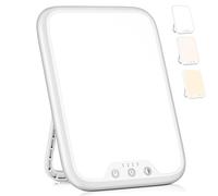 VTHW Sad Lamp, 10000LUX Light Therapy Lamp for Depression LED UV Free Spectrum, Daylight Light with Memory Function & 4 Timers, 3 Colors Temperature, Stepless Brightness for Home/Office