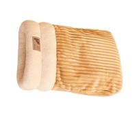VTIDOBE Cat Sleep Bag Fleece Winter Blanket Pocket Nest Thicken Lining Furry Warm Wrap for Pet Kitten Puppy Gray/White/Brown