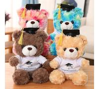 VTIDOBE Plush for Doll Stuffed Bear with Graduation Hat Soft Comforter Sleeping for Doll Home Decoration Kids Graduates Fav