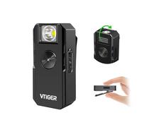 VTIGER C1 Rechargeable EDC Flashlight Clip-on Light, 1300 Lumens Powerful Portable Mini Swivel Clip Light,Multi-Mode,IPX6 Waterproof, Magnetic Small Pocket Lights for Cycling,Working,Emergency,Signal