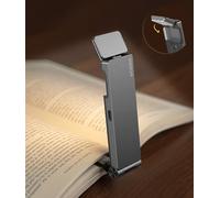 VTIGER Reading Light, USB Rechargeable Book Light for Reading in Bed,Foldable Clip-on LED Booklight, 3 Amber Colors & 4 Brightness Dimmable,Long Lasting Portable Bookmark Lamp for Book Lovers, Kids