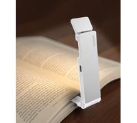 VTIGER Reading Light, USB Rechargeable Book Light for Reading in Bed,Foldable Clip-on LED Booklight, 3 Amber Colors & 4 Brightness Dimmable,Long Lasting Portable Bookmark Lamp for Book Lovers, Kids