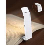 VTIGER Reading Light, USB Rechargeable Book Light for Reading in Bed,Foldable Clip-on LED Booklight, 3 Amber Colors & 4 Brightness Dimmable,Long Lasting Portable Bookmark Lamp for Book Lovers, Kids