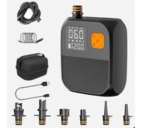 Vtizikl 8000Mah SUP Pump, 3 IN 1 Electric Pump with 6 Nozzles, LED Light, Touchable Screen, Charging Treasure, Wireless High Power Electric Air Pump for Paddleboard, Tent, Mattress (Black)