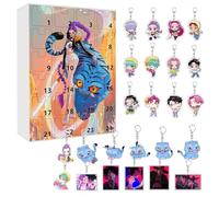 Vtizikl Advent Calendar 2025, 24 Days K-Pop’s Dem-ons H_Hunters Christmas Countdown Gift with Huntrix Keychain, Acrylic Pendant Y2K Accessories for Fans, Collectors (F)