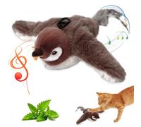 Vtizikl Cat Toy Flapping Bird, Interactive Soft Plush Flying Bird Cat Toy For Indoor Cats, Kitten Chirping Catnip Toys That Can Be Bitten, Kicked, And Scratched, USB-C Rechargeable