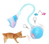 Vtizikl Cat Toys Ball for Indoor Cats | 2025 Interactive Cat Ball Toy Smart with Obstacle Avoidance, 3 Speed Modes, Bird Chirping Sounds & Realistic Dragonfly Tail Suitable for All Cats Sizes（Blue）