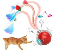Vtizikl Cat Toys Ball for Indoor Cats | 2025 Interactive Cat Ball Toy Smart with Obstacle Avoidance, 3 Speed Modes, Bird Chirping Sounds & Realistic Dragonfly Tail Suitable for All Cats Sizes