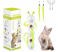 Vtizikl Caterpillar Smart Cat Toy, Interactive Caterpillar Cat Toys with with Fixed Suction Cup, Smart Motion Toy, Realistic Wiggle Motion for Indoor Play and Exercise (White)