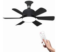 Vtizikl Ceiling Fans with Lights and Remote, 40w Screw in Ceiling Fan Light, Quiet E27 Ceilings Fans Lamp with 3 Colors, 3 Wind Speeds, Timing for Bedroom, Living Room, Kitchen (Black)