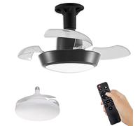 Vtizikl Ceiling Fans with Lights and Remote, Ceiling Fan Lights Dimmable, E27 Ceilings Fans Lamp with 3 Colors, 4 Wind Speeds, Timing for Bedroom, Living Room, Kitchen (Black)