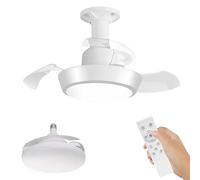 Vtizikl Ceiling Fans with Lights and Remote, Ceiling Fan Lights Dimmable, E27 Ceilings Fans Lamp with 3 Colors, 4 Wind Speeds, Timing for Bedroom, Living Room, Kitchen (White)