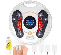 Vtizikl Circulation Booster for Feet and Legs, EMS &TENS Foot Circulation Stimulator Machine with 4 TENS Pads, Electric Foot Massager for Pain and Circulation (White)