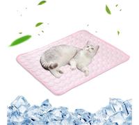 Vtizikl Cooling Mat for Dogs, Portable Cat Cooling Mat, Heat Relief Dog Mat Medium, Washable Summer Pat for Cats, Scratch Resistant Ice Blanket (Pink, 62 * 50cm)