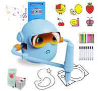 Vtizikl Drawing Robot for Kids, Interactive Educational Drawing Robot with Voice Interaction, Montessori Drawing Learning Toy with 100 Word Cards 16 Color Pens for Kids 5 6 7 8 9