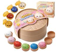 Vtizikl Dumpling Squishies, Glitter Dumplings With Box, Colorful bao bun squishy, Stuffers with Food Steamer Desk Toys, Random Color, Non-Edible, Find the Ultra (1 Pack-Random Color)