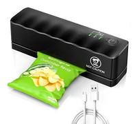 Vtizikl Mini Bag Sealer, Portable Food Vacuum Sealer Machine with 5 Adjustable Settings, Rechargeable USB Vacuum Sealer for Food Storage, Plastic Bags, Chip Bags (black)