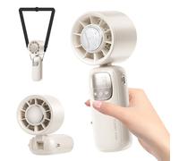 Vtizikl Mini Handheld Fan with Refrigeration,1-100 Speeds Adjustable USB Rechargeable,3.5-12H Long-Lasting Battery,Ultra-Quiet Portable Fan for Travel Essentials, Camping, School & Home (Khaki)