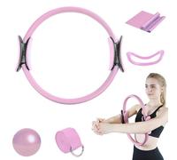Vtizikl Pilates Ring Sets（5 Packs）,Yoga Ball with Resistance BandsFull-Body Toning Kit, Stretching Belt, Workout Equipment, Home Gym Accessories,Ideal for Fitness, Flexibility Exercises (pink)