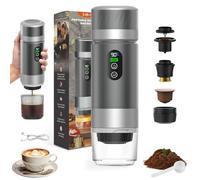 Vtizikl Portable Coffee Maker, 3-in-1 Portable Coffee Maker, Compatible with Small & Large Capsules, Ground Coffee, 7500 mahSelf-Heating, USB-C, Ideal for Camping, Office & Home (Gray)