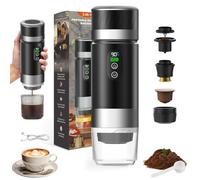 Vtizikl Portable Coffee Maker, 3-in-1 Portable Coffee Maker, Compatible with Small & Large Capsules, Ground Coffee, 7500 mahSelf-Heating, USB-C, Ideal for Camping, Office & Home (Black)