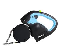 Vtizikl Retractable Dog Lead, Extendable Dog Lead with LED Light, No Tangle 360 Technology, Double Pet leash with One Button Brake & Lock for Small to Large Dogs, Night Walking (Light Blue)