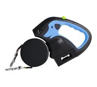 Vtizikl Retractable Dog Lead, Extendable Dog Lead with LED Light, No Tangle 360 Technology, Double Pet leash with One Button Brake & Lock for Small to Large Dogs, Night Walking (Blue)
