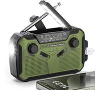 Vtizikl Solar Hand-Crank Emergency Radio with Torch, SOS Alarm, Reading Lamp, 3000mAh Power Bank - AM/FM, Phone Charging, Camping