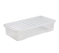 VTL® PLASTIC STORAGE BOXES WITH LID - BLACK LID - 17 SIZES - HOME - BEDROOM - GARAGE - OFFICE - SCHOOL - STORAGE - NESTABLE - STACKABLE (42 LITRE, SET OF 5)