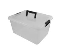 VTL® PLASTIC STORAGE BOXES WITH LID - BLACK LID - 17 SIZES - HOME - BEDROOM - GARAGE - OFFICE - SCHOOL - STORAGE - NESTABLE - STACKABLE (15 LITRE CLIPPY, SET OF 5)