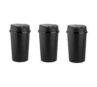 VTL® TOUCH TOP 45L BLACK BIN WITH - REMOVABLE LID - HEAVY DUTY DUSTBIN | INDOOR | OUTDOOR | SCHOOL | RUBBISH | WASTE | HOME | GARDEN | OFFICE | (3)