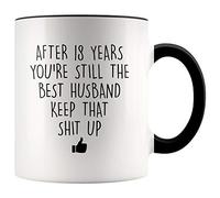 VTmaio Funny Mug 18 Year Anniversary Coffee Mug for Him Ounces 18th Wedding Anniversary Cup For Husband Eighteen Years Eighteenth Year 18th Year 11OZ