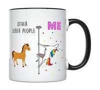 VTmaio Funny Mug Sober Coffee Mug Unicorn Mug 1 Year Sobriety Gifts for Women 10 Year Sobriety Gifts for Men Motivational Gifts for Men & Women Celebrating Sobriety Anniversary 11OZ