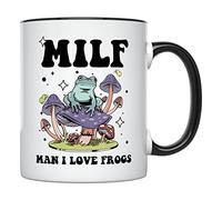 VTmaio Interesting MILF Man I Love Frogs Frog Mug Frog Cup Frog Gifts for Women and Men Cute Frog Stuff Frog Themed Gifts Frog Things for Women Funny Frog Novelty Coffee Mug 11oz