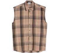 VTMNTS tarta-check flannel sleeveless shirt - Neutrals L-XL