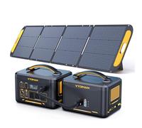 VTOMAN 3096Wh Portable Power Station Bundle with Extra Battery & 200W Solar Panel Included - Up to 4400W Solar Power Generator for Home Backup, Off-grid, Road Trip, RV, Camping