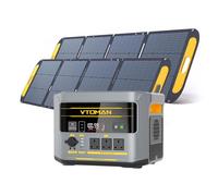 VTOMAN FlashSpeed 2400 Portable Power Station with 2 * 200W Pro Solar Panel | 2400W/1408Wh LiFePO4 Solar Generator, Expandable to 2688Wh, 600W Solar Input, 1 Hr Fast Charge for Camping, Off-Grid, RVing
