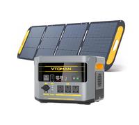 VTOMAN FlashSpeed 2400 Portable Power Station with 200W Pro Solar Panel | 2400W AC Output, 1408Wh LiFePO4 Battery, Expandable up to 2688Wh, 1 Hr Fast Charge, Solar Generator for Outdoor Camping, Home