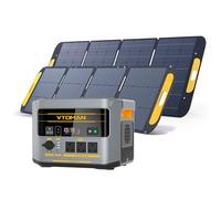 VTOMAN FlashSpeed 2400 Power Station with 200W Pro & 400W Solar Panel, 2400W/1408Wh LiFePO4 Solar Generator, Expandable up to 2688Wh, 600W Solar Input, 1H AC Fast Charge for Camping, Road Trip, RVing